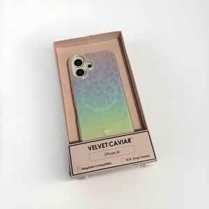 Velvet Caviar Apple iPhone 16 MagSafe Case Iridescent Pastel Leopard Print